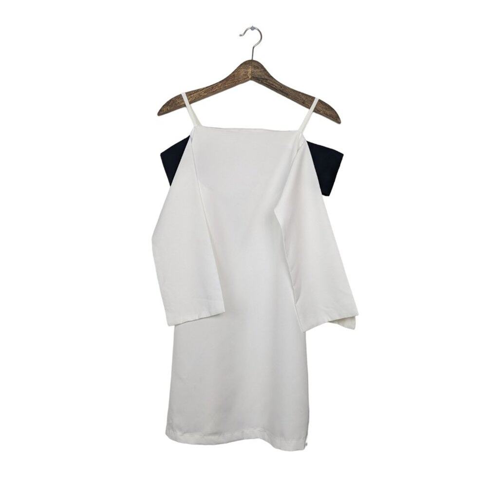 Do+Be Mini Dress White Cold Shoulder Fit Flare Party Night Out Trendy NWT